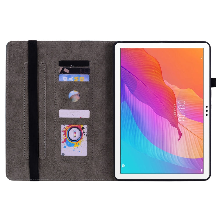 For Huawei MatePad T 10s / Enjoy Tablet 2 Butterfly Rose Embossed Leather Tablet Case(Dark Blue) - Huawei Cases by PMC TechLife | Online Shopping South Africa | PMC TechLife | Buy Now Pay Later Mobicred