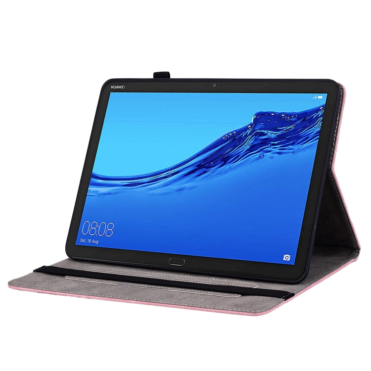 For Huawei MediaPad M5 Lite / C5 10.1 Butterfly Rose Embossed Leather Tablet Case(Pink) - Huawei Cases by PMC TechLife | Online Shopping South Africa | PMC TechLife | Buy Now Pay Later Mobicred