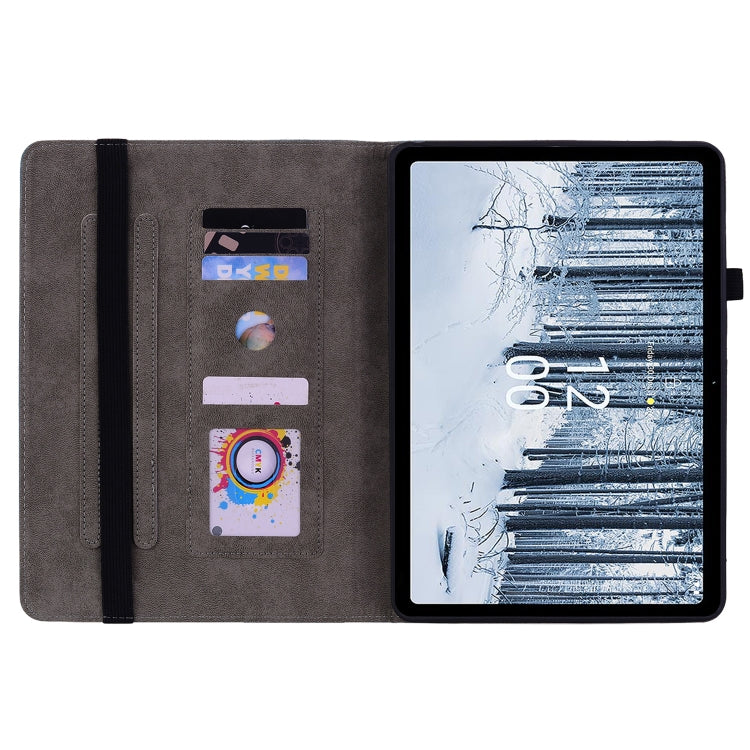 For Nokia T21 Butterfly Rose Embossed Leather Tablet Case(Green) - Honor Cases by PMC TechLife | Online Shopping South Africa | PMC TechLife | Buy Now Pay Later Mobicred