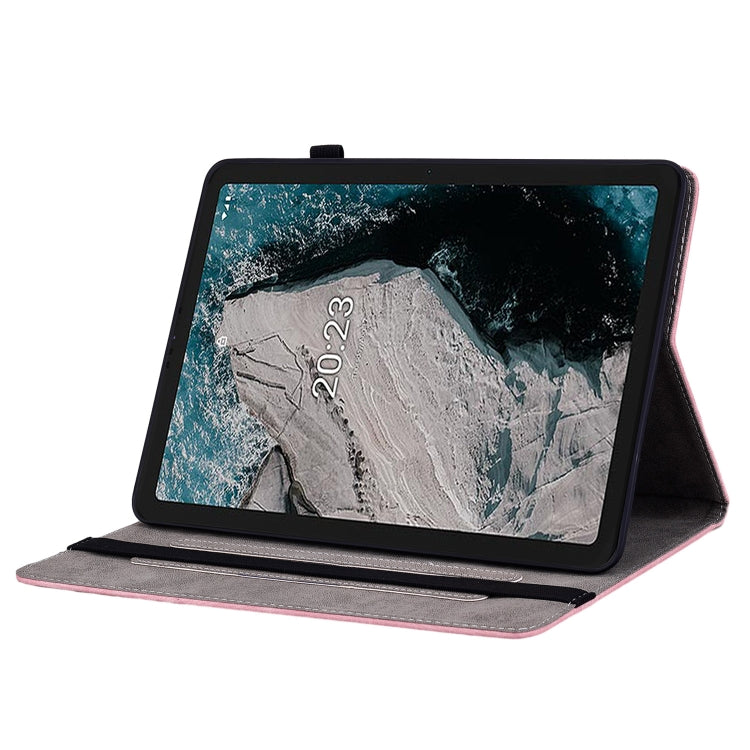 For Nokia T20 10.4 2021 Butterfly Rose Embossed Leather Tablet Case(Pink) - Honor Cases by PMC TechLife | Online Shopping South Africa | PMC TechLife | Buy Now Pay Later Mobicred