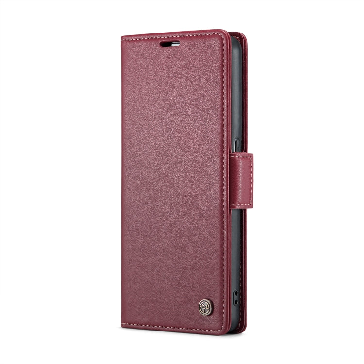 For OPPO Reno8 Lite Global CaseMe 023 Butterfly Buckle Litchi Texture RFID Anti-theft Leather Phone Case(Wine Red) - OPPO Cases by CaseMe | Online Shopping South Africa | PMC Jewellery | Buy Now Pay Later Mobicred