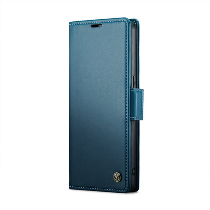 For OPPO Reno8 5G Global CaseMe 023 Butterfly Buckle Litchi Texture RFID Anti-theft Leather Phone Case(Blue) - OPPO Cases by CaseMe | Online Shopping South Africa | PMC Jewellery | Buy Now Pay Later Mobicred