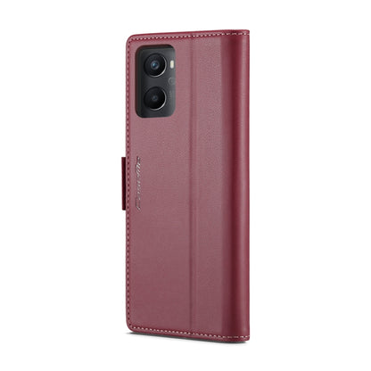 For OPPO A96 4G Global/A36 4G/K10 4G/A76 4G CaseMe 023 Butterfly Buckle Litchi Texture RFID Anti-theft Leather Phone Case(Wine Red) - OPPO Cases by CaseMe | Online Shopping South Africa | PMC Jewellery | Buy Now Pay Later Mobicred