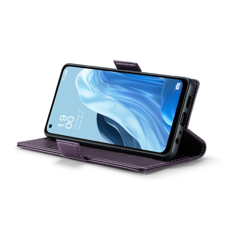 For OPPO Reno7 4G Indonesia/F21 Pro 4G/Reno8 4G CaseMe 023 Butterfly Buckle Litchi Texture RFID Anti-theft Leather Phone Case(Pearly Purple) - OPPO Cases by CaseMe | Online Shopping South Africa | PMC Jewellery | Buy Now Pay Later Mobicred