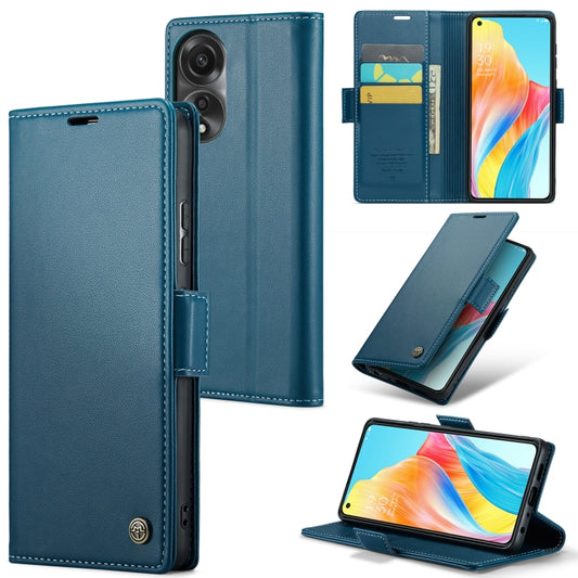 For OPPO A78 4G CaseMe 023 Butterfly Buckle Litchi Texture RFID Anti-theft Leather Phone Case(Blue) - OPPO Cases by CaseMe | Online Shopping South Africa | PMC Jewellery | Buy Now Pay Later Mobicred