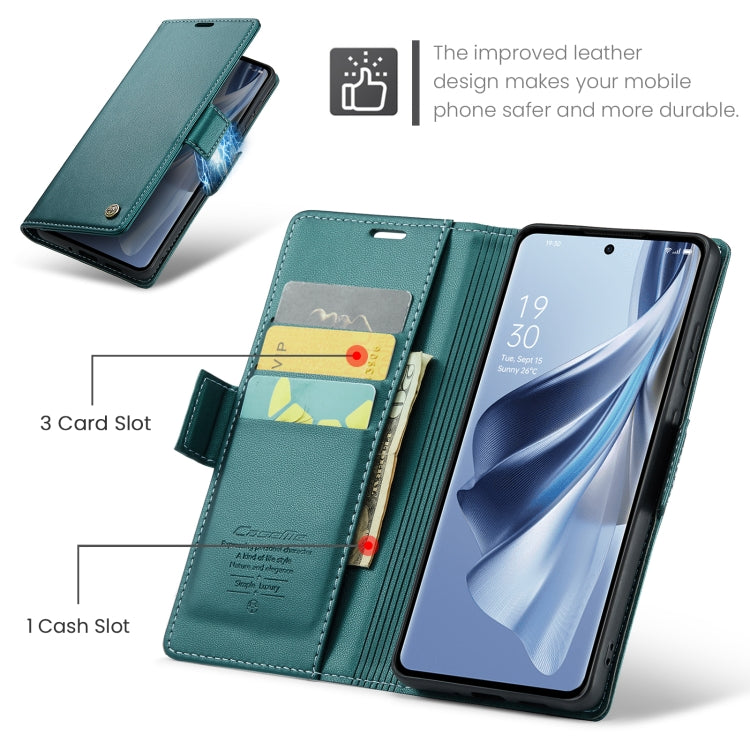 For OPPO Reno10 5G Global／Reno10 Pro Global CaseMe 023 Butterfly Buckle Litchi Texture RFID Anti-theft Leather Phone Case(Pearly Blue) - OPPO Cases by CaseMe | Online Shopping South Africa | PMC Jewellery | Buy Now Pay Later Mobicred