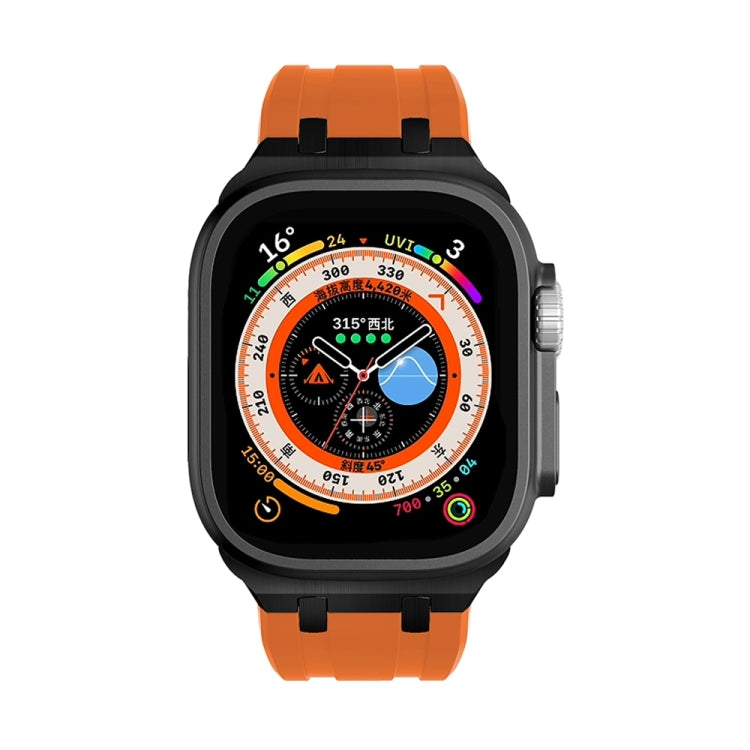 AP Silicone Watch Band For Apple Watch SE 2023 40mm(Black Orange) - Watch Bands by PMC TechLife | Online Shopping South Africa | PMC TechLife