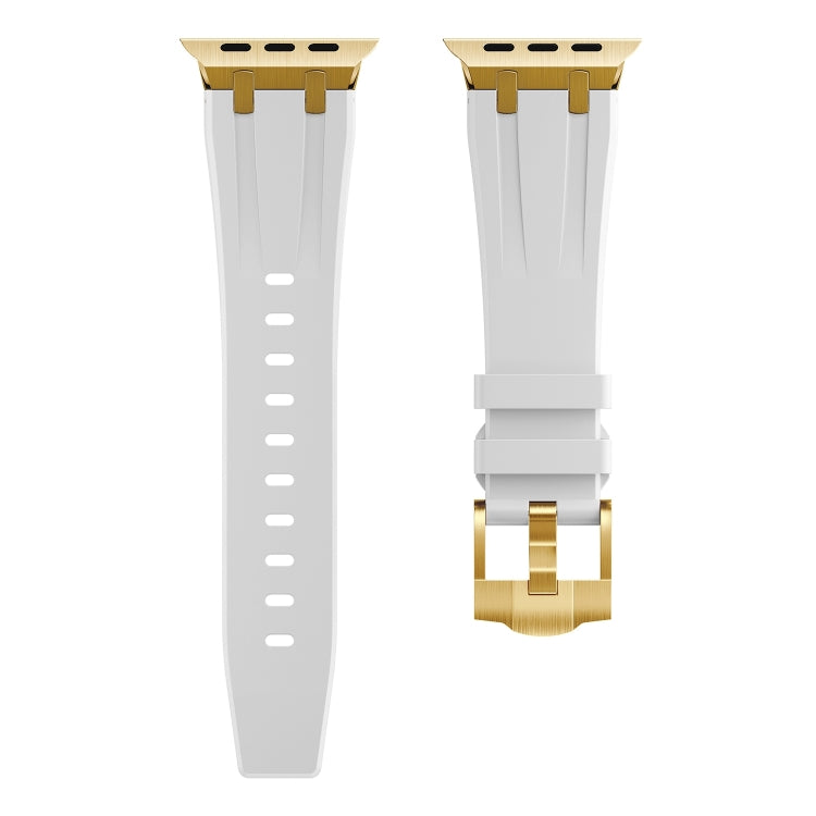 AP Silicone Watch Band For Apple Watch SE 2023 40mm(Gold White) - Watch Bands by PMC TechLife | Online Shopping South Africa | PMC TechLife