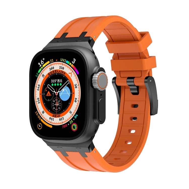 AP Silicone Watch Band For Apple Watch Ultra 2 49mm(Black Orange) - Watch Bands by PMC Jewellery | Online Shopping South Africa | PMC Jewellery