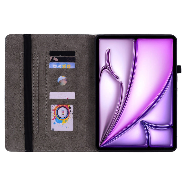 For iPad Air 11 2025 / 2024 Butterfly Rose Embossed Leather Smart Tablet Case(Green) - iPad Air 11 2025 / 2024 Cases by PMC TechLife | Online Shopping South Africa | PMC TechLife | Buy Now Pay Later Mobicred