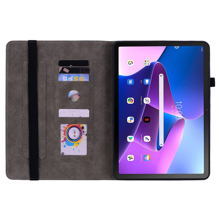 For Lenovo Tab M10 10.1 3rd Gen Butterfly Rose Embossed Leather Tablet Case(Purple) - Lenovo by PMC TechLife | Online Shopping South Africa | PMC TechLife | Buy Now Pay Later Mobicred