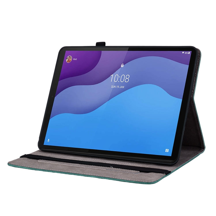 For Lenovo Tab M10 HD 2nd Gen TB-X306X Butterfly Rose Embossed Leather Tablet Case(Green) - Lenovo by PMC TechLife | Online Shopping South Africa | PMC TechLife | Buy Now Pay Later Mobicred