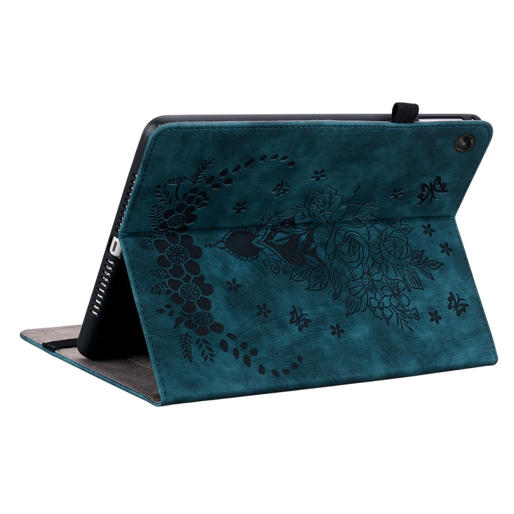 For Lenovo Tab M10 Plus 10.6 3rd Gen Butterfly Rose Embossed Leather Tablet Case(Dark Blue) - Lenovo by PMC TechLife | Online Shopping South Africa | PMC TechLife | Buy Now Pay Later Mobicred