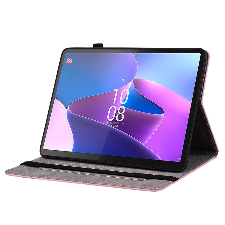 For Lenovo Tab P11 Pro Gen 2 11.2 Butterfly Rose Embossed Leather Tablet Case(Pink) - Lenovo by PMC TechLife | Online Shopping South Africa | PMC TechLife | Buy Now Pay Later Mobicred