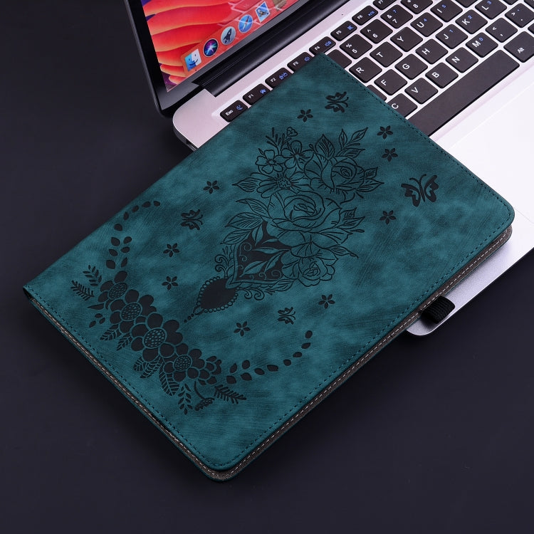 For Lenovo Tab K11 Plus Butterfly Rose Embossed Leather Tablet Case(Dark Blue) - Lenovo by PMC TechLife | Online Shopping South Africa | PMC TechLife | Buy Now Pay Later Mobicred