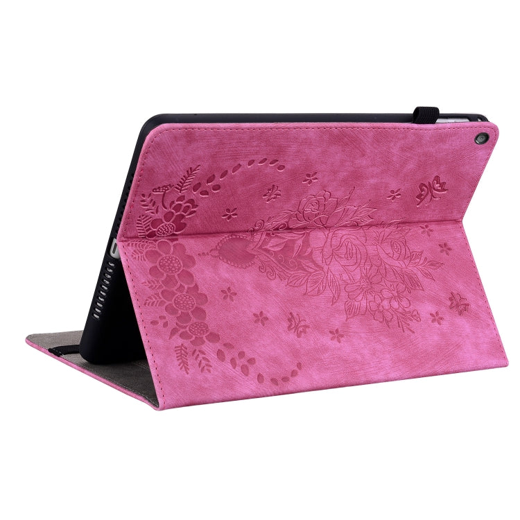 For Amazon Kindle Fire HD10 2019 / 2017 Butterfly Rose Embossed Leather Smart Tablet Case(Rose Red) - Amazon by PMC TechLife | Online Shopping South Africa | PMC TechLife | Buy Now Pay Later Mobicred