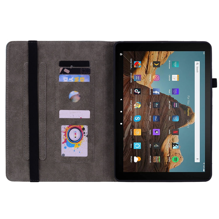 For Amazon Kindle Fire HD10 2019 / 2017 Butterfly Rose Embossed Leather Smart Tablet Case(Rose Red) - Amazon by PMC TechLife | Online Shopping South Africa | PMC TechLife | Buy Now Pay Later Mobicred