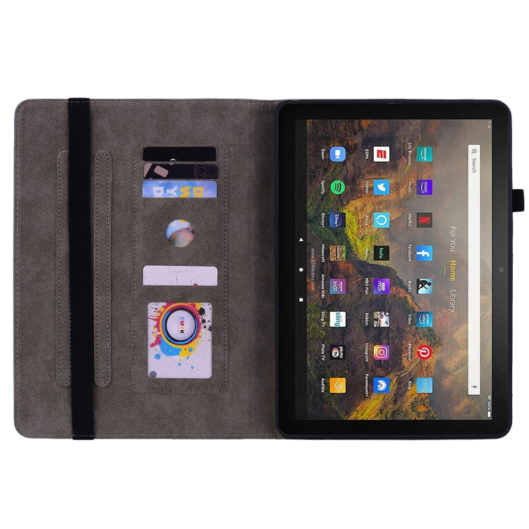For Amazon Kindle Fire HD10 2021 Butterfly Rose Embossed Leather Smart Tablet Case(Purple) - free shipping - PMC TechLife - Order now!
