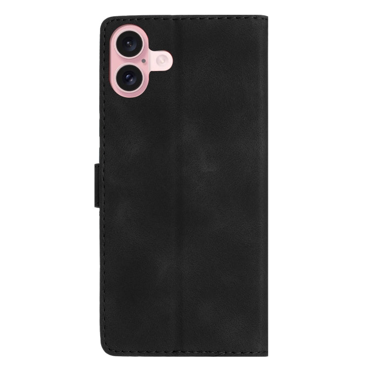 For iPhone 16 Plus Flower Butterfly Embossing Pattern Leather Phone Case(Black) - iPhone 16 Plus Cases by PMC TechLife | Online Shopping South Africa | PMC TechLife | Buy Now Pay Later Mobicred