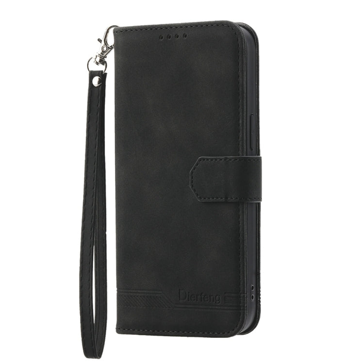For Realme 12 5G Dierfeng Dream Line TPU + PU Leather Phone Case(Black) - Realme Cases by PMC TechLife | Online Shopping South Africa | PMC TechLife | Buy Now Pay Later Mobicred