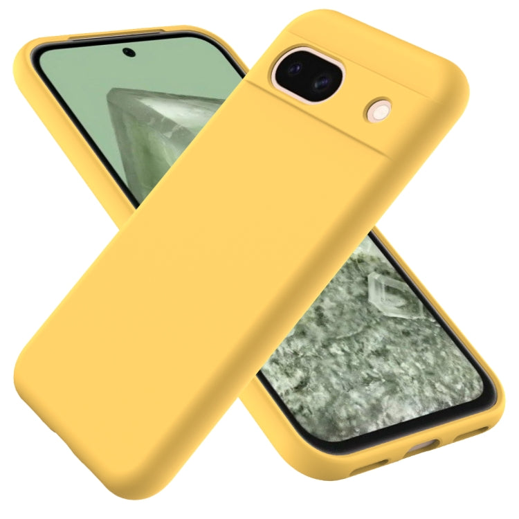 For Google Pixel 8a Pure Color Liquid Silicone Shockproof Phone Case(Yellow) - free shipping - PMC TechLife - Order now!