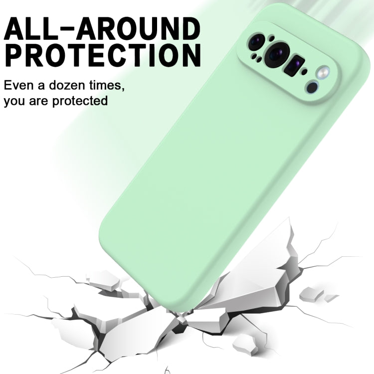 For Google Pixel 9 Pro Pure Color Liquid Silicone Shockproof Phone Case(Green) - Google Cases by PMC Jewellery | Online Shopping South Africa | PMC Jewellery | Buy Now Pay Later Mobicred