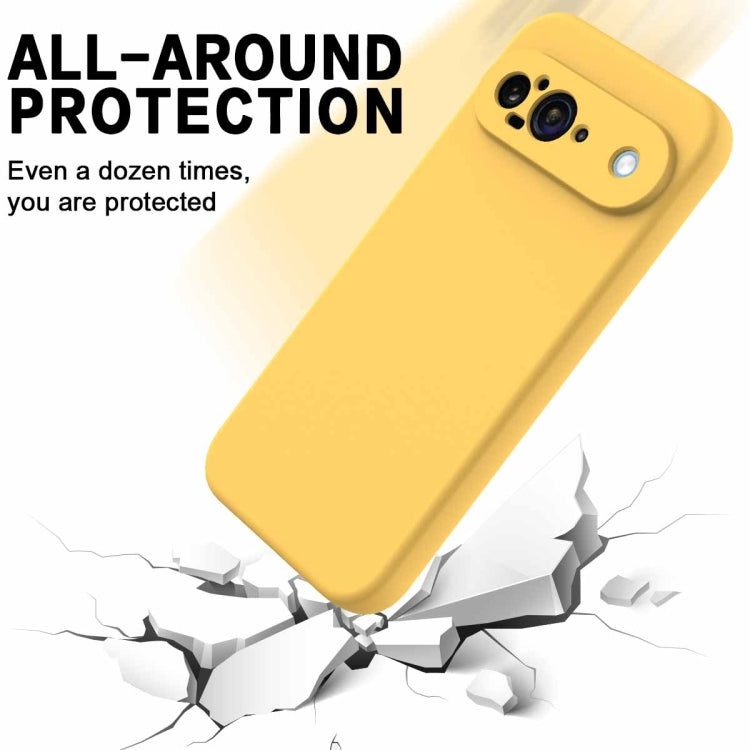 For Google Pixel 9 Pure Color Liquid Silicone Shockproof Phone Case(Yellow) - Google Cases by PMC Jewellery | Online Shopping South Africa | PMC Jewellery | Buy Now Pay Later Mobicred