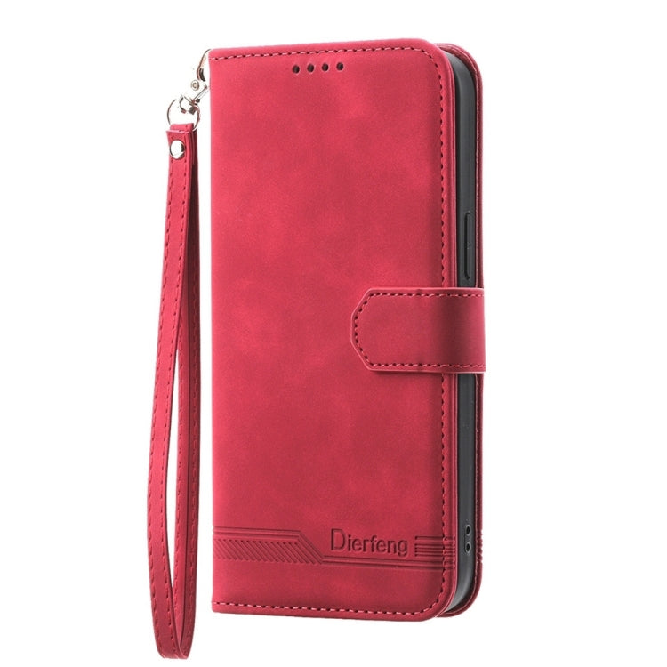 For Xiaomi Redmi 13C Dierfeng Dream Line TPU + PU Leather Phone Case(Red) - 13C Cases by PMC TechLife | Online Shopping South Africa | PMC TechLife | Buy Now Pay Later Mobicred