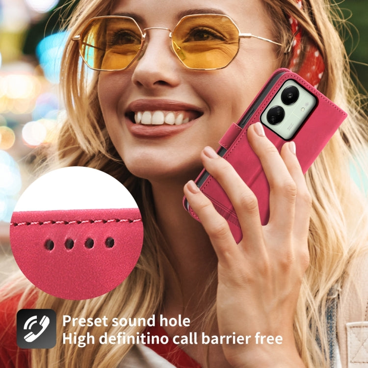 For Xiaomi Redmi 13C Dierfeng Dream Line TPU + PU Leather Phone Case(Red) - 13C Cases by PMC TechLife | Online Shopping South Africa | PMC TechLife | Buy Now Pay Later Mobicred
