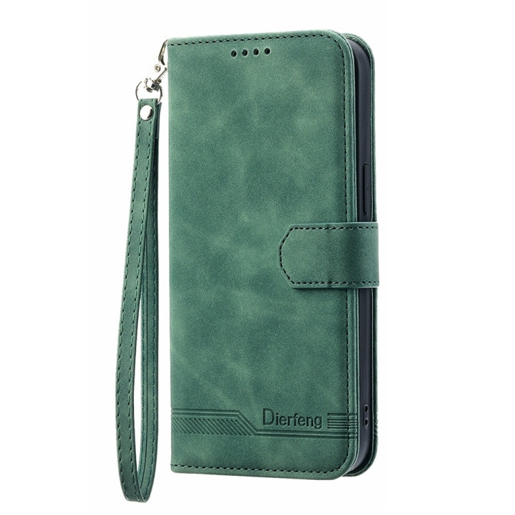 For Xiaomi Redmi Note13 4G Dierfeng Dream Line TPU + PU Leather Phone Case(Green) - Note 13 Cases by PMC TechLife | Online Shopping South Africa | PMC TechLife | Buy Now Pay Later Mobicred