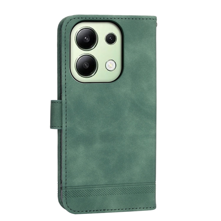 For Xiaomi Redmi Note13 4G Dierfeng Dream Line TPU + PU Leather Phone Case(Green) - Note 13 Cases by PMC TechLife | Online Shopping South Africa | PMC TechLife | Buy Now Pay Later Mobicred
