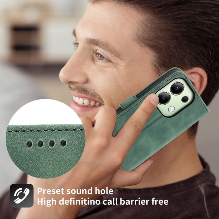 For Xiaomi Redmi Note13 4G Dierfeng Dream Line TPU + PU Leather Phone Case(Green) - Note 13 Cases by PMC TechLife | Online Shopping South Africa | PMC TechLife | Buy Now Pay Later Mobicred