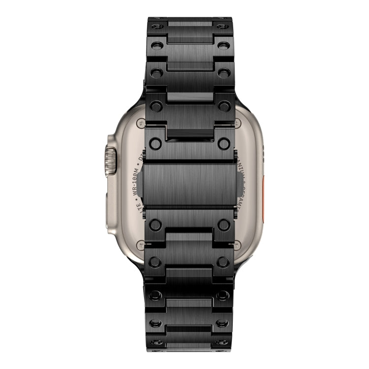 Double Rows Metal Watch Band For Apple Watch Ultra 2 49mm(Black) - Watch Bands by PMC TechLife | Online Shopping South Africa | PMC TechLife