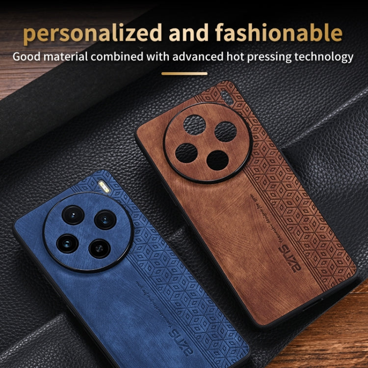 For vivo X100 AZNS 3D Embossed Skin Feel Phone Case(Brown) - vivo Cases by AZNS | Online Shopping South Africa | PMC Jewellery | Buy Now Pay Later Mobicred