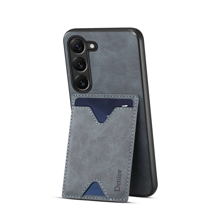 For Samsung Galaxy S24+ 5G Denior PU Back Cover Card Slot Holder Phone Case(Grey) - Galaxy S24+ 5G Cases by Denior | Online Shopping South Africa | PMC Jewellery | Buy Now Pay Later Mobicred