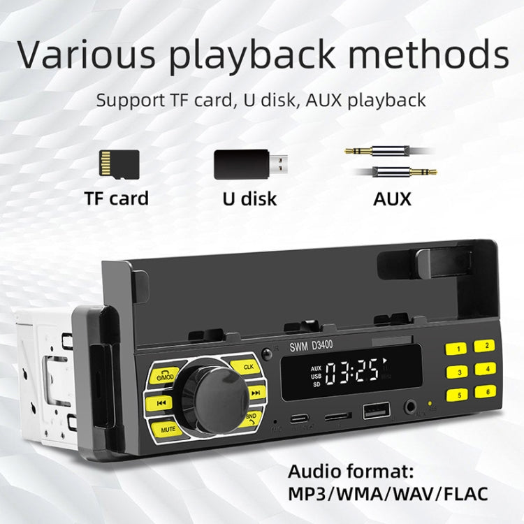 SWM D3400 Car Bluetooth MP3 Player Support Smart Voice Assistant / FM(Black) - Car MP3 & MP4 & MP5 by PMC TechLife | Online Shopping South Africa | PMC TechLife | Buy Now Pay Later Mobicred