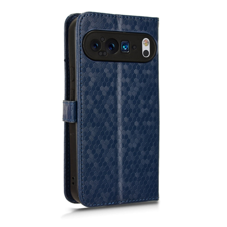 For Google Pixel 9 Pro Honeycomb Dot Texture Leather Phone Case(Blue) - free shipping - PMC TechLife - Order now!