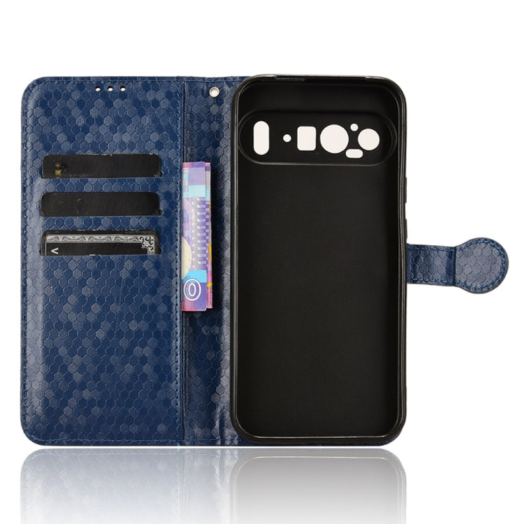 For Google Pixel 9 Honeycomb Dot Texture Leather Phone Case(Blue) - Google Cases by PMC TechLife | Online Shopping South Africa | PMC TechLife | Buy Now Pay Later Mobicred