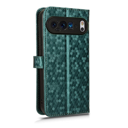 For Google Pixel 9 Pro XL Honeycomb Dot Texture Leather Phone Case(Green) - Google Cases by PMC Jewellery | Online Shopping South Africa | PMC Jewellery | Buy Now Pay Later Mobicred