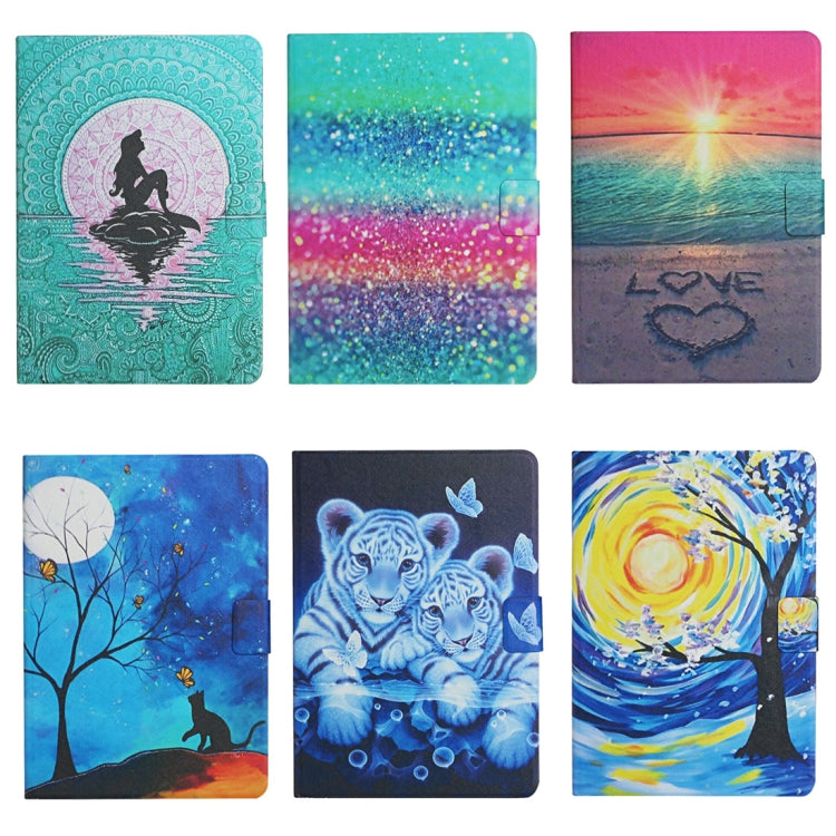 For 10 inch Universal Tablet PC Colored Drawing Pattern Horizontal Flip Leather Case with Holder & Card Slots(Starry Sky Tree) - free shipping - PMC TechLife - Order now!