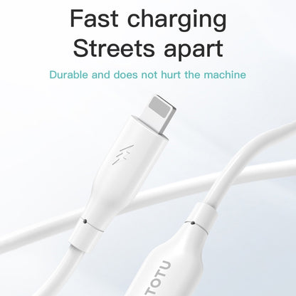 TOTU CB-3 Series USB to 8 Pin Fast Charge Data Cable, Length:1m(White) - Normal Style Cable by TOTUDESIGN | Online Shopping South Africa | PMC Jewellery | Buy Now Pay Later Mobicred