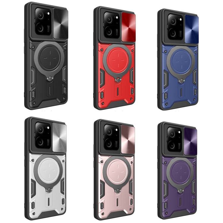 For Xiaomi 13T / Redmi K60 Ultra CD Texture Sliding Camshield Magnetic Holder Phone Case(Red) - Redmi K60 Ultra Cases by PMC TechLife | Online Shopping South Africa | PMC TechLife | Buy Now Pay Later Mobicred