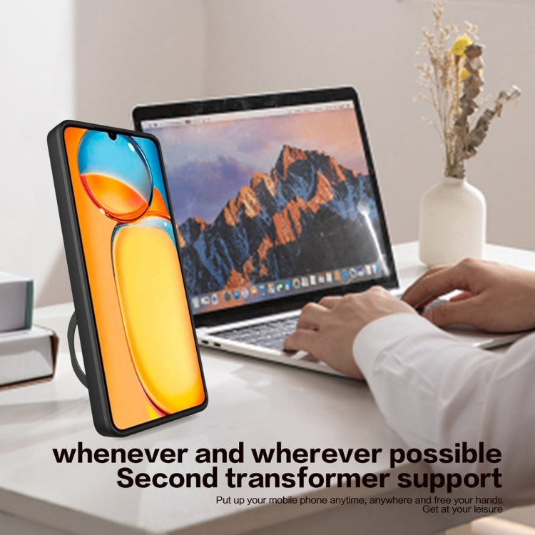 For Xiaomi Redmi 13C 4G CD Texture Sliding Camshield Magnetic Holder Phone Case(Silver) - 13C Cases by PMC TechLife | Online Shopping South Africa | PMC TechLife | Buy Now Pay Later Mobicred