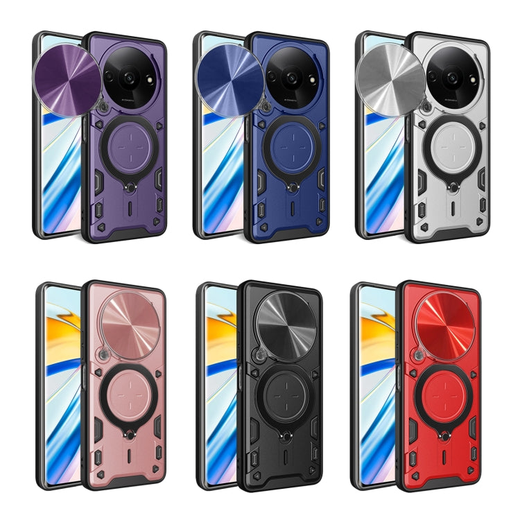 For Xiaomi Redmi A3 CD Texture Sliding Camshield Magnetic Holder Phone Case(Purple) - Xiaomi Cases by PMC TechLife | Online Shopping South Africa | PMC TechLife | Buy Now Pay Later Mobicred