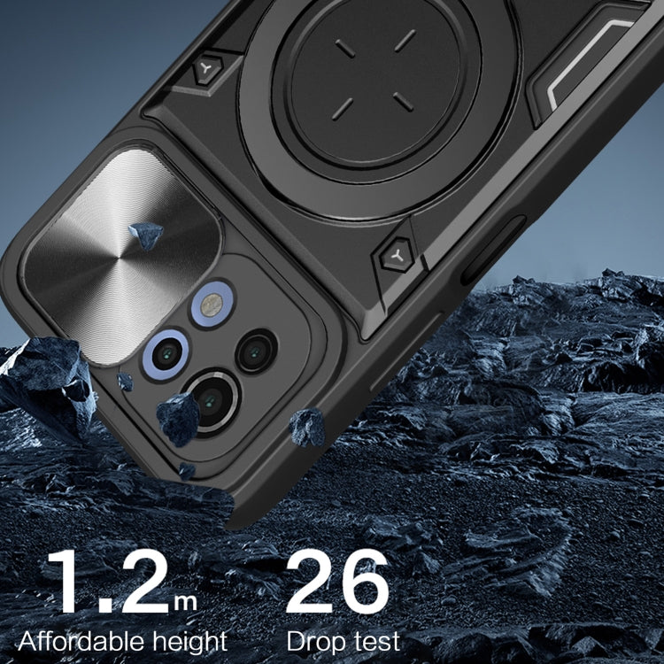 For Xiaomi Mi 11 Lite 4G / 5G CD Texture Sliding Camshield Magnetic Holder Phone Case(Black) - Xiaomi Cases by PMC TechLife | Online Shopping South Africa | PMC TechLife | Buy Now Pay Later Mobicred
