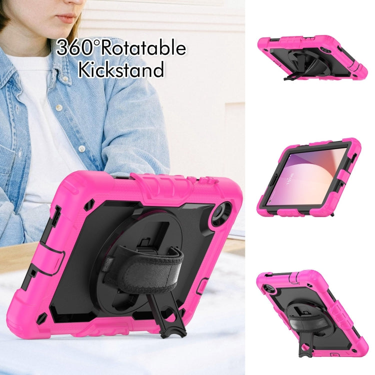 For Lenovo Tab M8 4th Gen Silicone Hybrid PC Tablet Case with Shoulder Strap(Rose Red) - Lenovo by PMC TechLife | Online Shopping South Africa | PMC TechLife | Buy Now Pay Later Mobicred