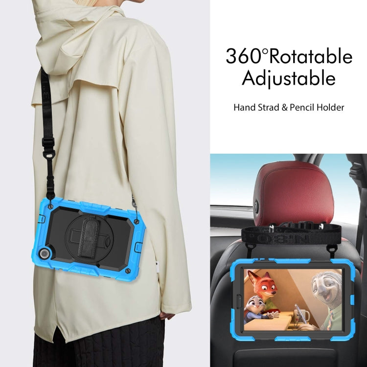 For Lenovo Tab M8 4th Gen Silicone Hybrid PC Tablet Case with Shoulder Strap(Light Blue) - Lenovo by PMC TechLife | Online Shopping South Africa | PMC TechLife | Buy Now Pay Later Mobicred