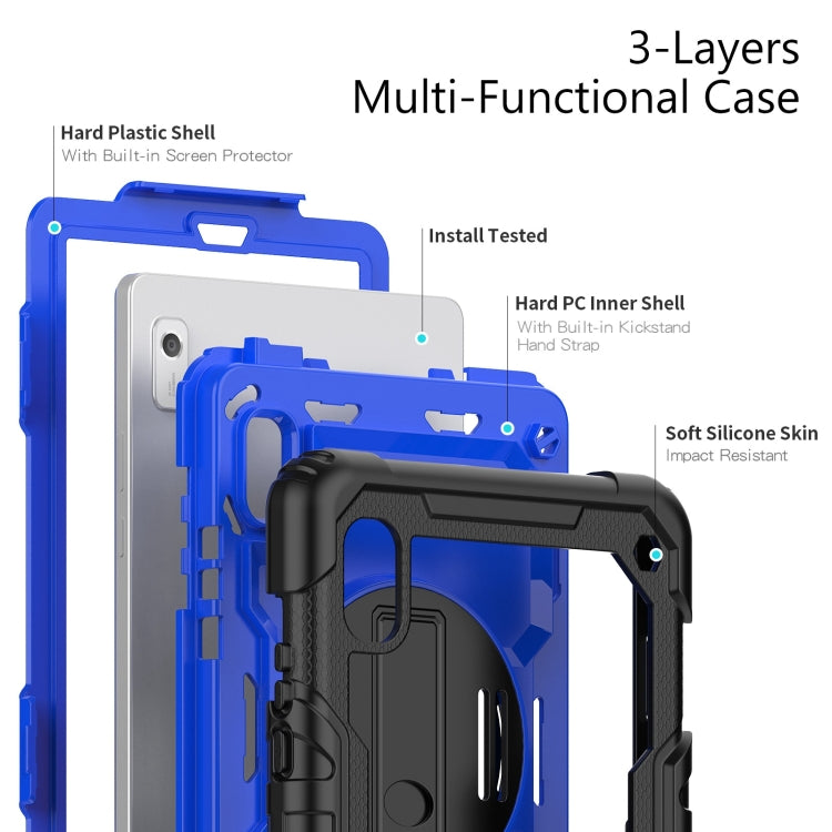 For Lenovo Tab M9 Silicone Hybrid PC Tablet Case with Shoulder Strap(Blue PC) - Lenovo by PMC TechLife | Online Shopping South Africa | PMC TechLife | Buy Now Pay Later Mobicred