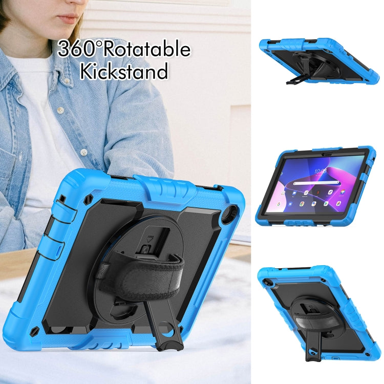For Lenovo Tab M10 10.1 Gen 3rd Silicone Hybrid PC Tablet Case with Shoulder Strap(Light Blue) - Lenovo by PMC TechLife | Online Shopping South Africa | PMC TechLife | Buy Now Pay Later Mobicred