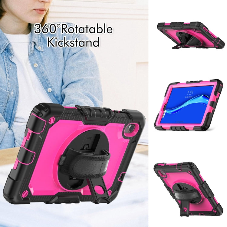 For Lenovo Tab M8 HD 2020/2019 Silicone Hybrid PC Tablet Case with Shoulder Strap(Rose Red PC) - Lenovo by PMC TechLife | Online Shopping South Africa | PMC TechLife | Buy Now Pay Later Mobicred